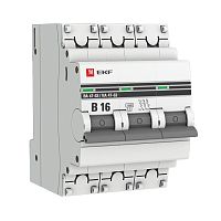 Автоматический выключатель 3P 16А (В) 4,5kA ВА 47-63 PROxima | код  mcb4763-3-16B-pro | EKF